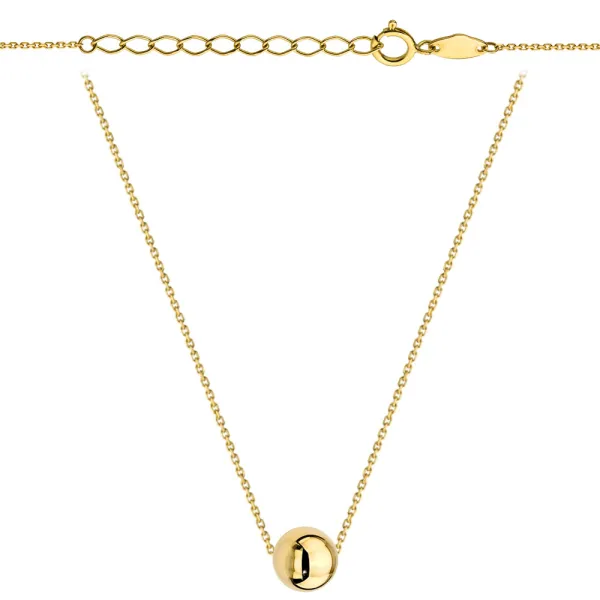 Złoty Naszyjnik 585 z Dużą Kulką Regulowany