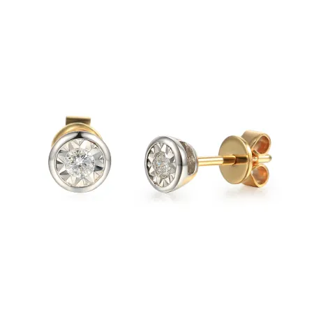 ZŁOTE KOLCZYKI Z DIAMENTAMI 585 SZTYFT 0,17ct