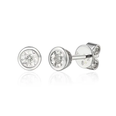 KOLCZYKI DIAMENTY 585 SZTYFT DWUKOLOROWE 0,04ct