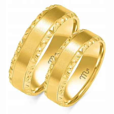 ZŁOTE ŚLUBNE 14K OBRĄCZKI DIAMENTOWANE OE-213