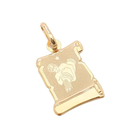 ZŁOTA 585 ZAWIESZKA DUŻY ZNAK ZODIAKU WODNIK 