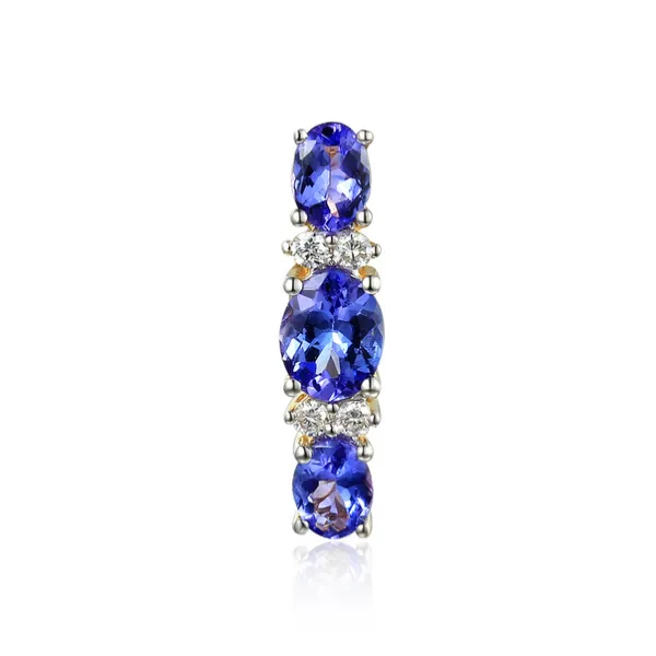 Zawieszka Tanzanit Diamenty pr 585 Białe Złoto