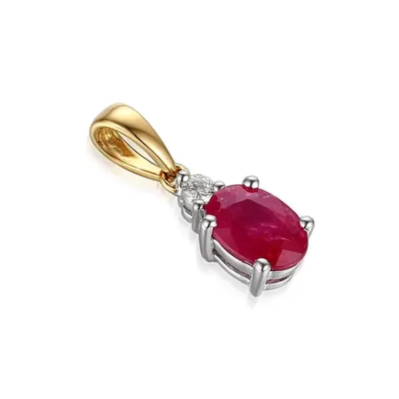 Zawieszka Złota Rubin Diamenty 585 Prezent