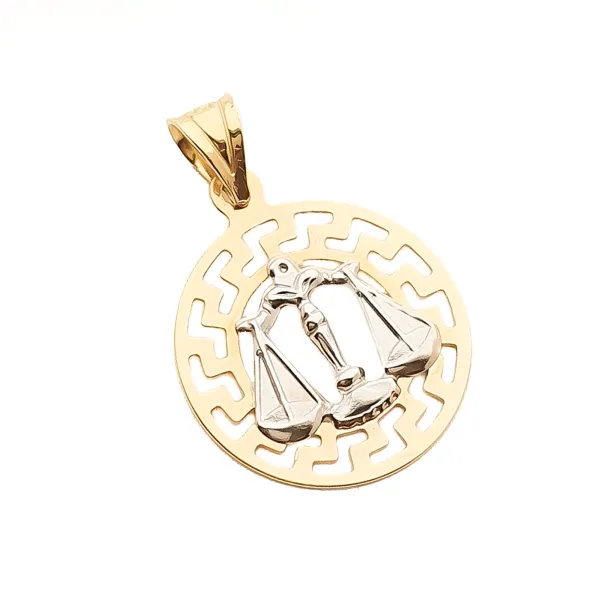 ZŁOTA 585 ZAWIESZKA ZNAK ZODIAKU WAGA 