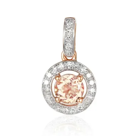 ZAWIESZKA MORGANIT DIAMENTY pr 585 RÓŻOWE ZŁOTO
