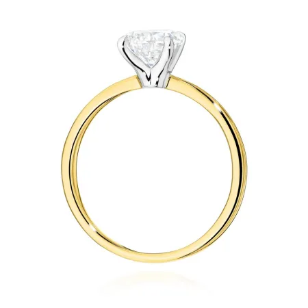 Złoty Pierścionek z Diamentem LAB Łezka 1,50ct