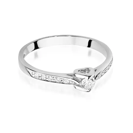 Złoty 585 Pierścionek Zaręczynowy Brylanty 0,15ct