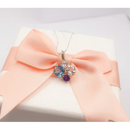 ZAWIESZKA 585 MORGANIT TOPAZ AMETYSTY BRYLANTY