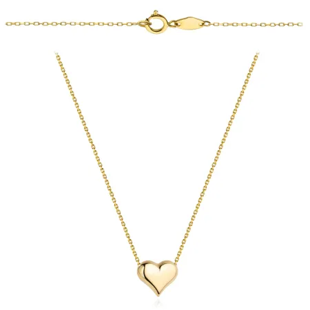 Złoty Naszyjnik z Sercem Wypukłym GRAWER