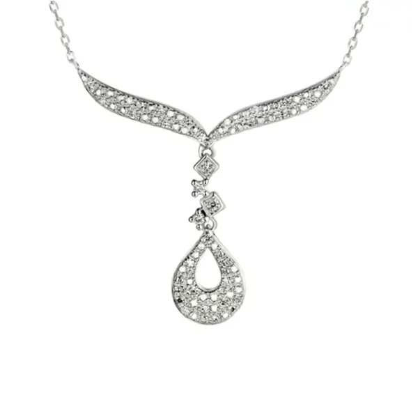 Elegancki Naszyjnik Diamenty pr 585 Białe Złoto