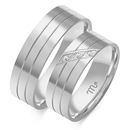 ZŁOTE OBRĄCZKI pr 585 PŁASKIE CYRKONIA 6mm GRAWER