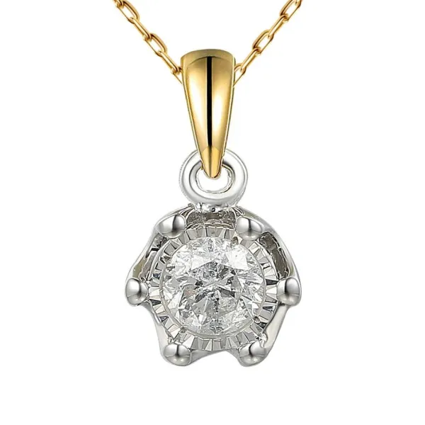 Złota 585 Zawieszka z Diamentem 0,23ct Elegancka