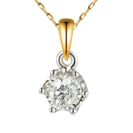 Złota 585 Zawieszka z Diamentem 0,18ct Elegancka