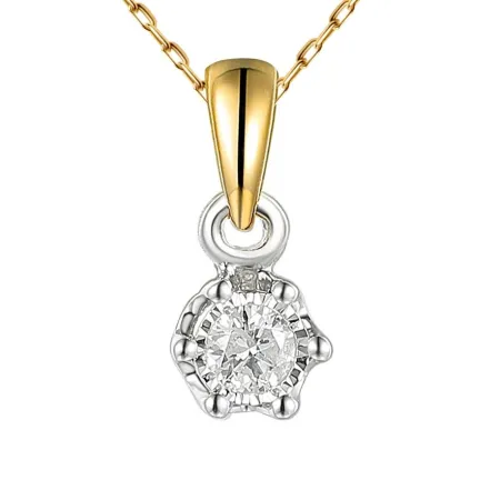 Złota 585 Zawieszka z Diamentem 0,08ct Elegancka