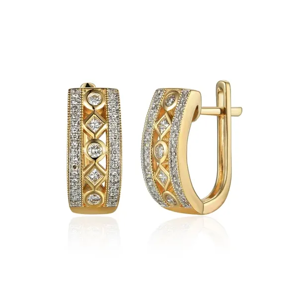 Eleganckie 14K Kolczyki z Diamentami Angielskie