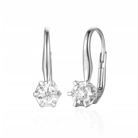 ZŁOTE KOLCZYKI 585 NATURALNE DIAMENTAMI 0.18ct 
