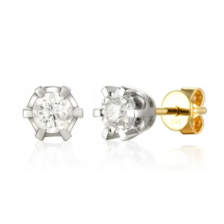 ZŁOTE KOLCZYKI Z BRYLANTAMI 0.28ct SZTYFT PR 585 