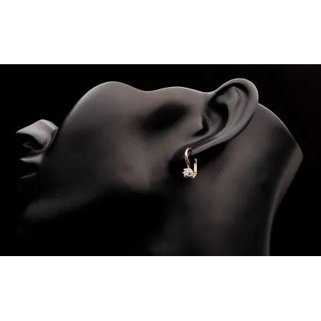 ZŁOTE KOLCZYKI 585 Z BRYLANTAMI 0,08ct PATENTKA