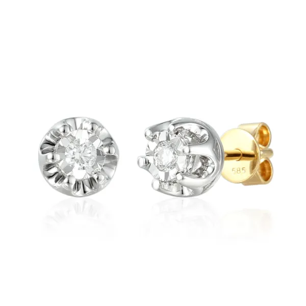 ZŁOTE KOLCZYKI NATURALNE BRYLANTY 0,28ct SZTYFT 