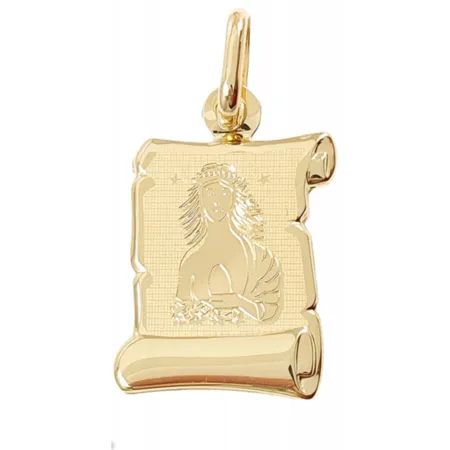 ZŁOTA ZAWIESZKA ZNAK ZODIAKU PANNA NA PAPIRUSIE