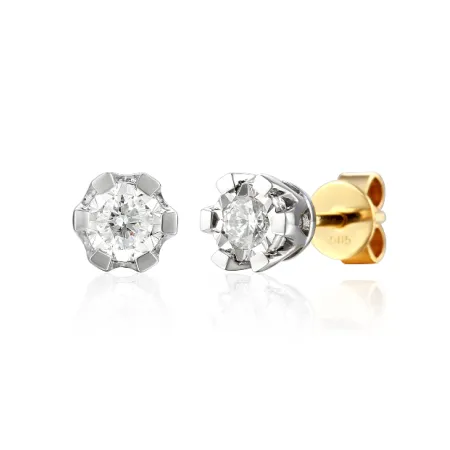 ZŁOTE KOLCZYKI NATURALNE BRYLANTY 0,36ct sztyft