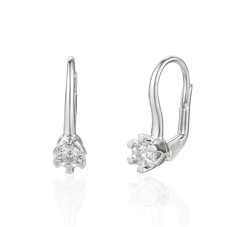 KOLCZYKI BRYLANTY 0,11ct BIAŁE ZŁOTO PATENTKA 585