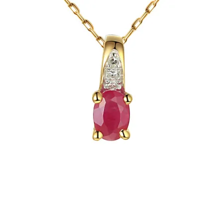 Złota Zawieszka 585 Rubin i Diamenty 