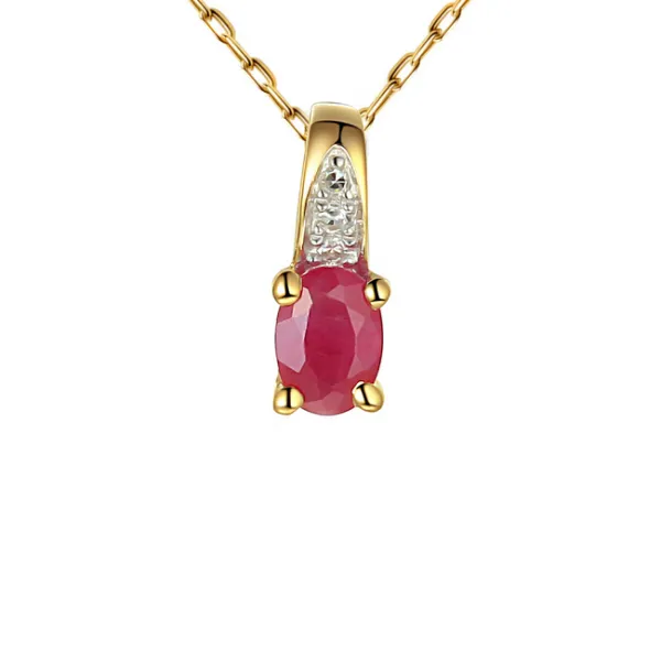 Złota Zawieszka 585 Rubin i Diamenty 