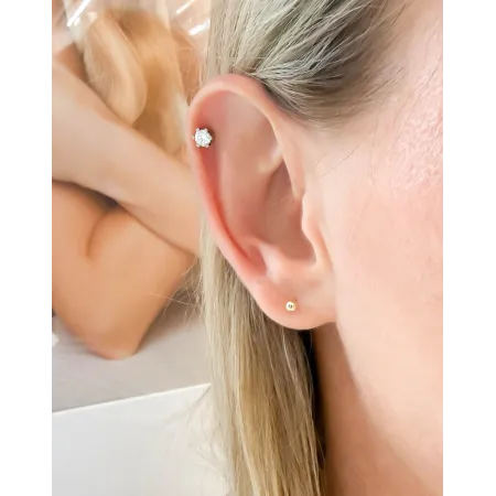 Złote Kolczyki 585 Kulki Błyszczące 3,2mm Sztyft