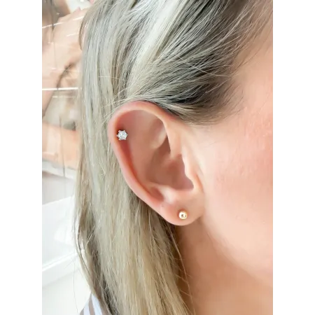 Złote Kolczyki 585 Kulki Błyszczące 5,0mm Sztyft