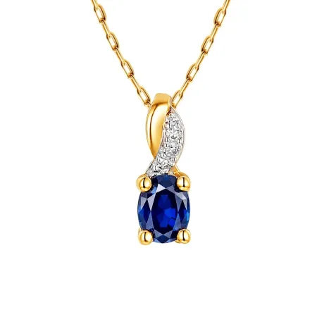 ZŁOTA ZAWIESZKA SZAFIR I DIAMENTY pr 585