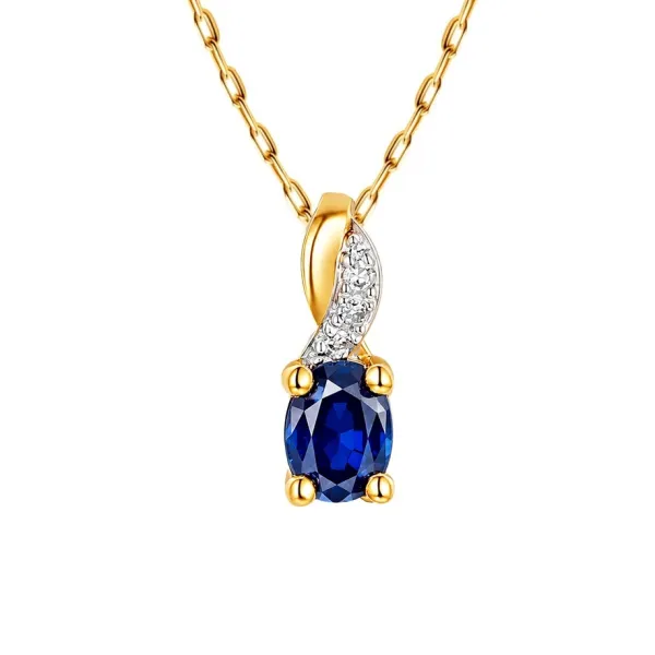 ZŁOTA ZAWIESZKA SZAFIR I DIAMENTY pr 585