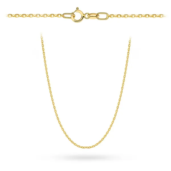 Złoty Łańcuszek 585 Damski Rolo Diamentowany 55cm 