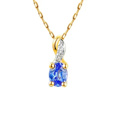 ZŁOTA ZAWIESZKA TANZANIT I DIAMENTY pr 585