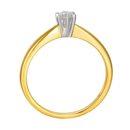 Złoty Pierścionek Zaręczynowy 585 Diament 0.15ct