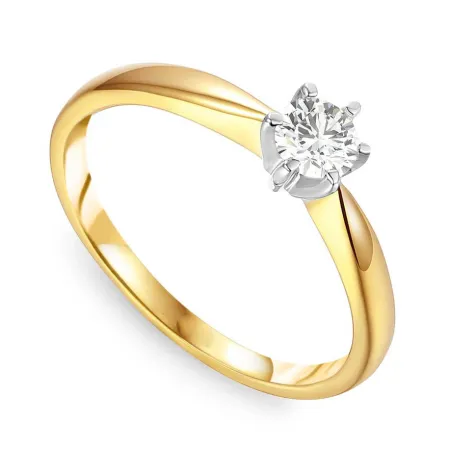 Złoty Pierścionek Zaręczynowy 585 Diament 0,30ct