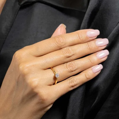 Złoty Pierścionek Zaręczynowy 585 Diament 0,30ct