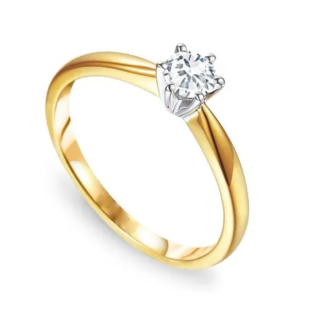 Złoty Pierścionek Zaręczynowy 585 Diament 0,25ct