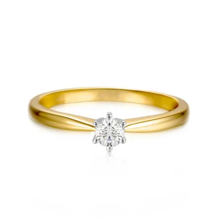 Złoty Pierścionek Zaręczynowy 585 Diament 0,10ct