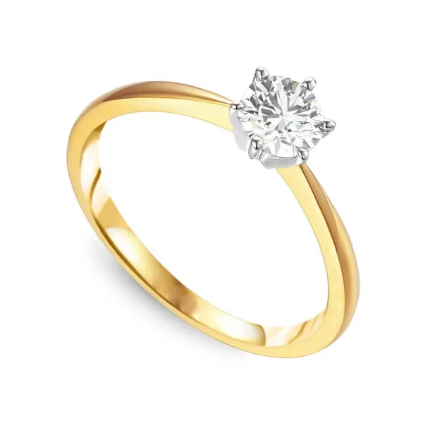Złoty Pierścionek Zaręczynowy 585 Diament 0,40ct
