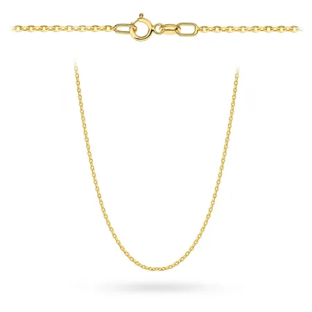Złoty Damski Łańcuszek Rolo Diamentowany 50cm