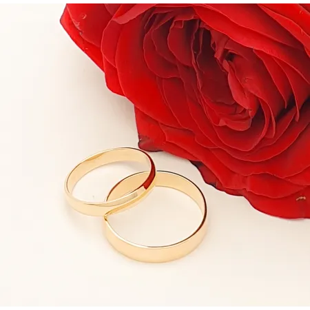 ZŁOTE 14K OBRĄCZKI PÓŁOKRĄGŁE 3 i 4 mm GRAWER