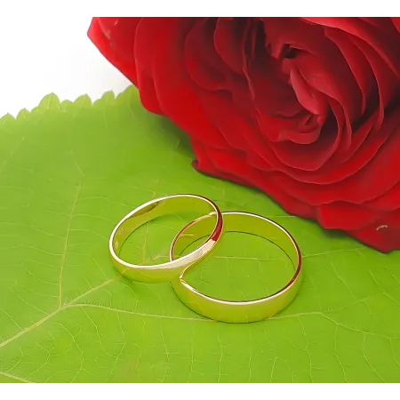 ZŁOTE 14K OBRĄCZKI PÓŁOKRĄGŁE 3 i 4 mm GRAWER