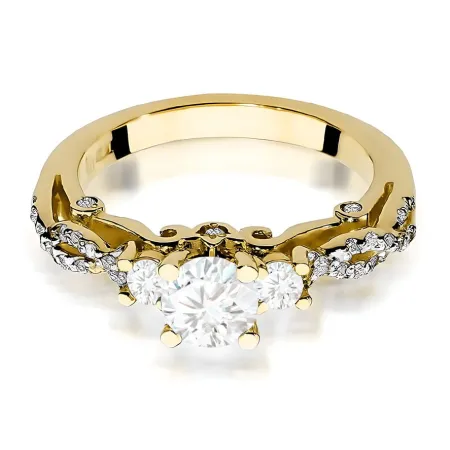 Złoty Pierścionek 585 Diamenty LAB 0,84ct