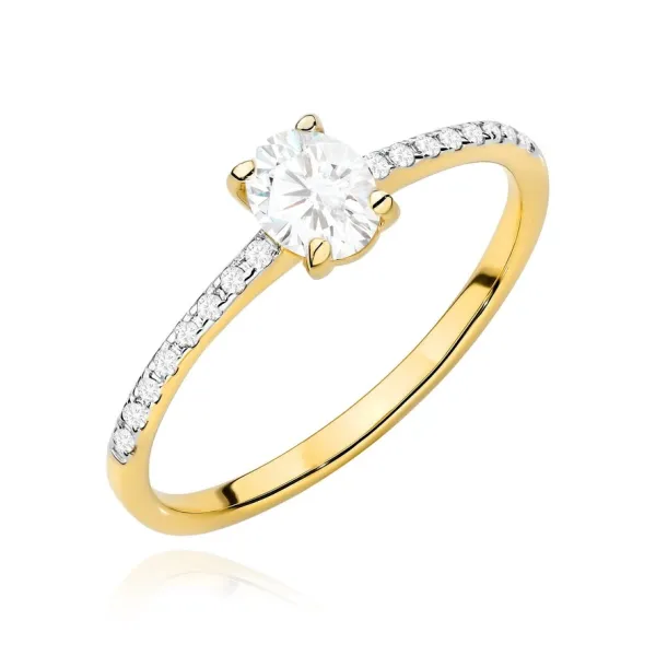 Złoty Pierścionek Zaręczynowy Diamenty LAB 0,38ct