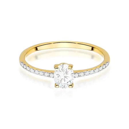 Złoty Pierścionek Zaręczynowy Diamenty LAB 0,38ct