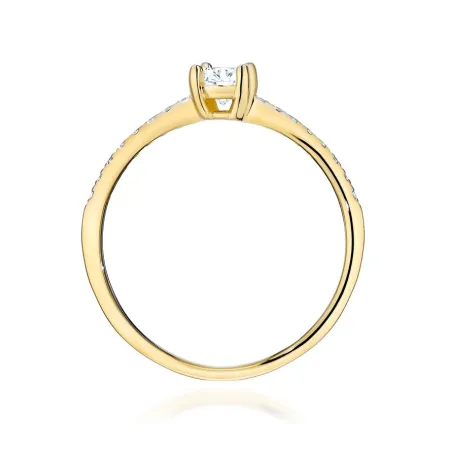 Złoty Pierścionek Zaręczynowy Diamenty LAB 0,38ct