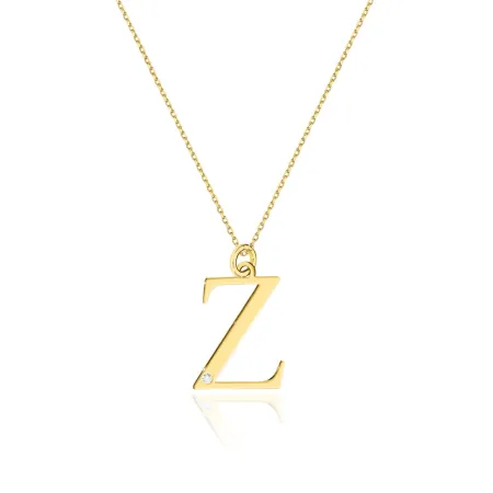 Złoty Łańcuszek z Dużą Literką Z Brylant pr 585