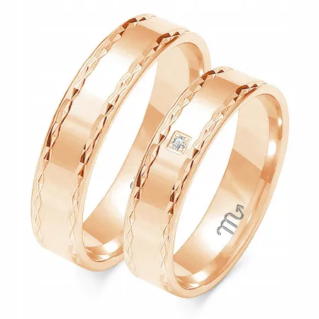 ZŁOTE OBRĄCZKI 14K 4mm BRYLANT O-100